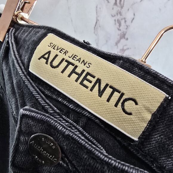 Silver Jeans Womens 14 X 29 Washed Black Denim Curvy High Rise Skinny - Picture 3 of 12